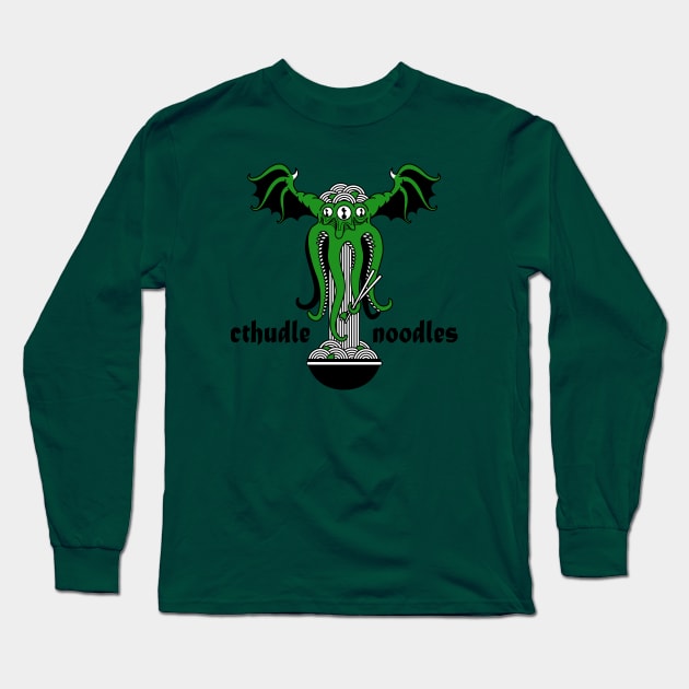 Cthudle noodles - the best little noodle bar in Innsmouth Long Sleeve T-Shirt by wuxter